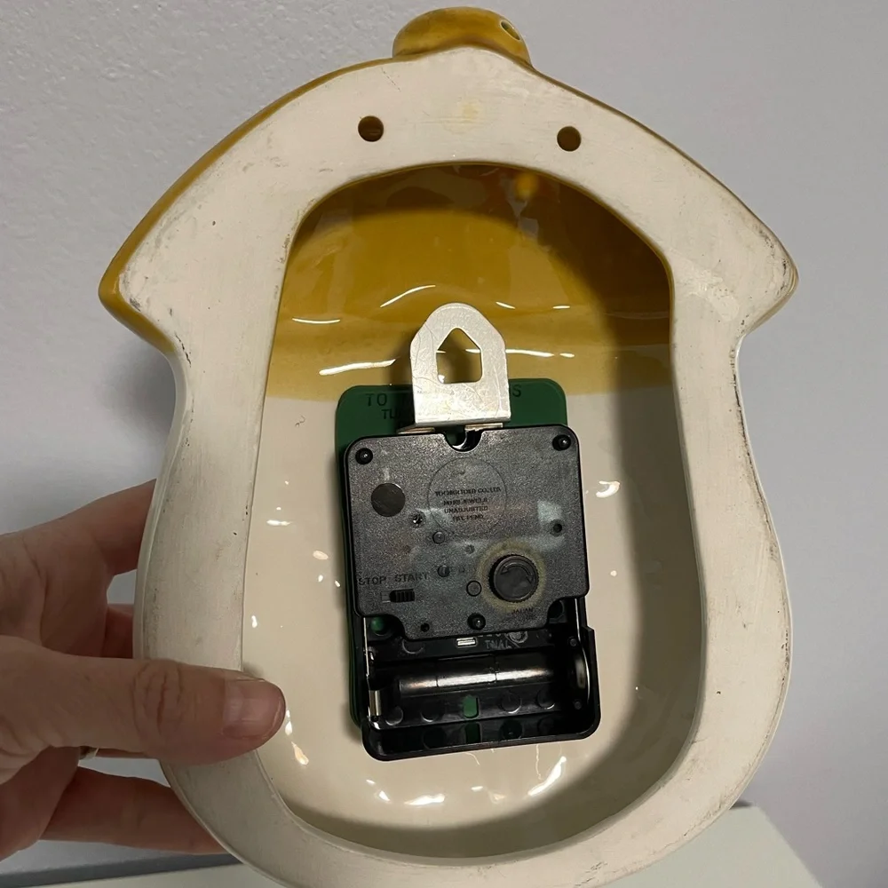 Adorable Vintage Sears Merry Mushroom Wall Clock - Brown and White - Picture 4 of 4